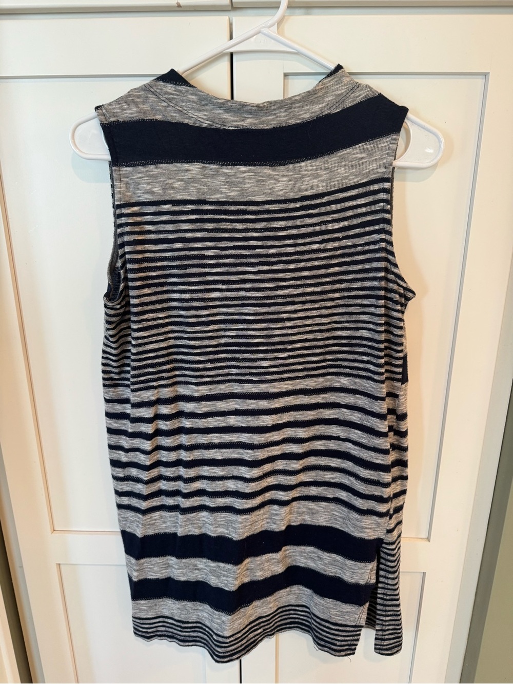 Dolan Sleeveless Stripe Knit Top - Navy and Gray